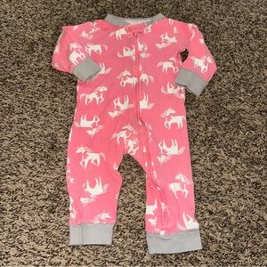 Carter's Pink and White Unicorn Footie